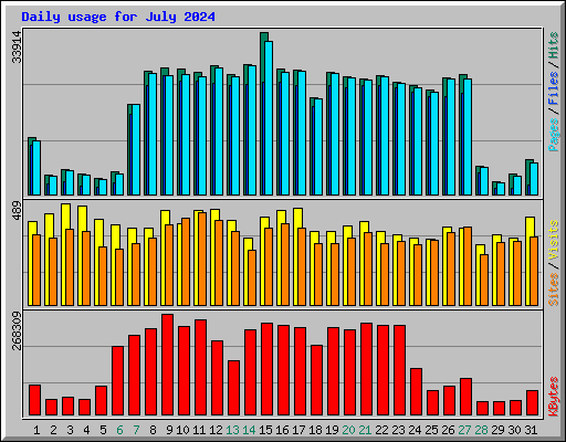 Daily usage for July 2024