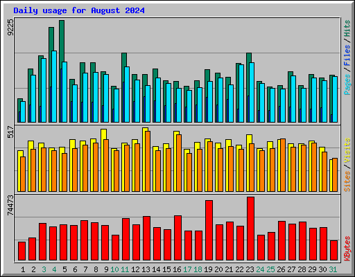 Daily usage for August 2024