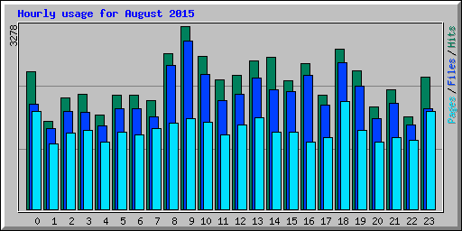 Hourly usage for August 2015