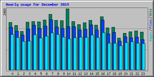 Hourly usage for December 2015