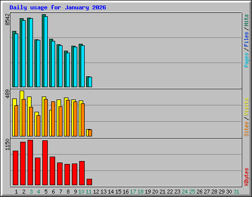 Daily usage for January 2026