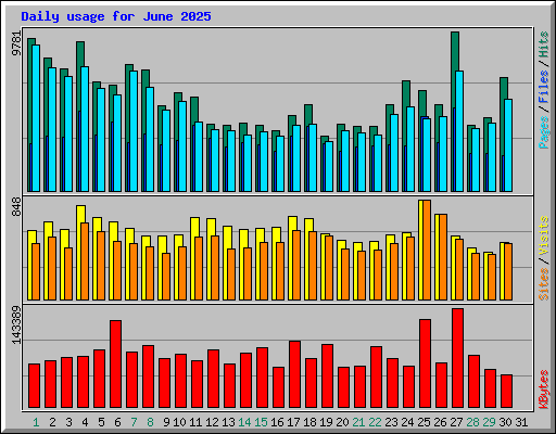 Daily usage for June 2025
