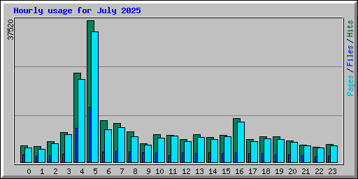 Hourly usage for July 2025